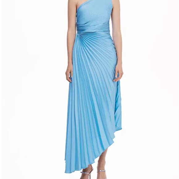 MANGO Women's Asymmetrical Pleated Dress - Picture 3 of 8